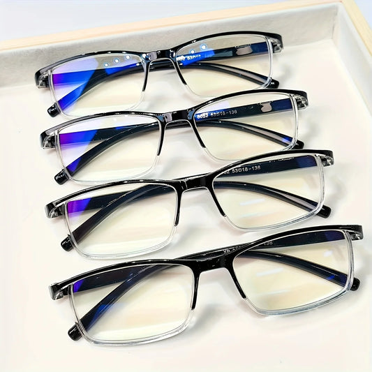 4-Pack Reading Glasses Set - Unisex Classic Design for Adults (+1.0 to +4.0)