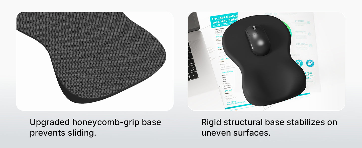 Black Ergonomic Mouse Pad with Memory Foam Wrist Rest - Office & Home