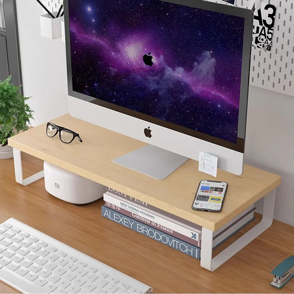 Desktop Monitor Riser Stand with Storage - Elevated Computer Screen Organizer