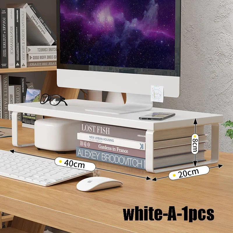 Desktop Monitor Riser Stand with Storage - Elevated Computer Screen Organizer