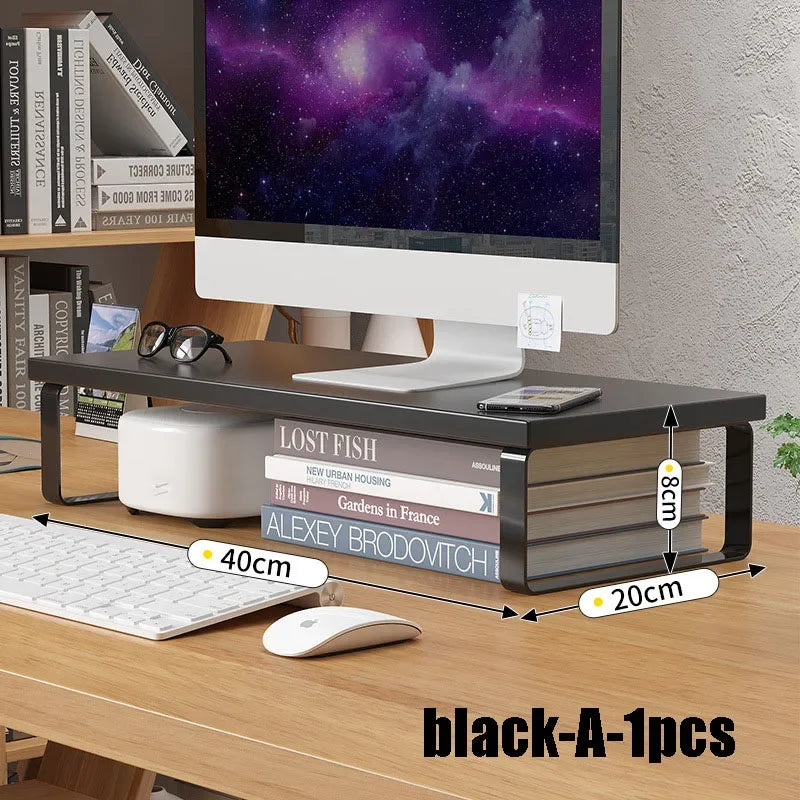 Desktop Monitor Riser Stand with Storage - Elevated Computer Screen Organizer