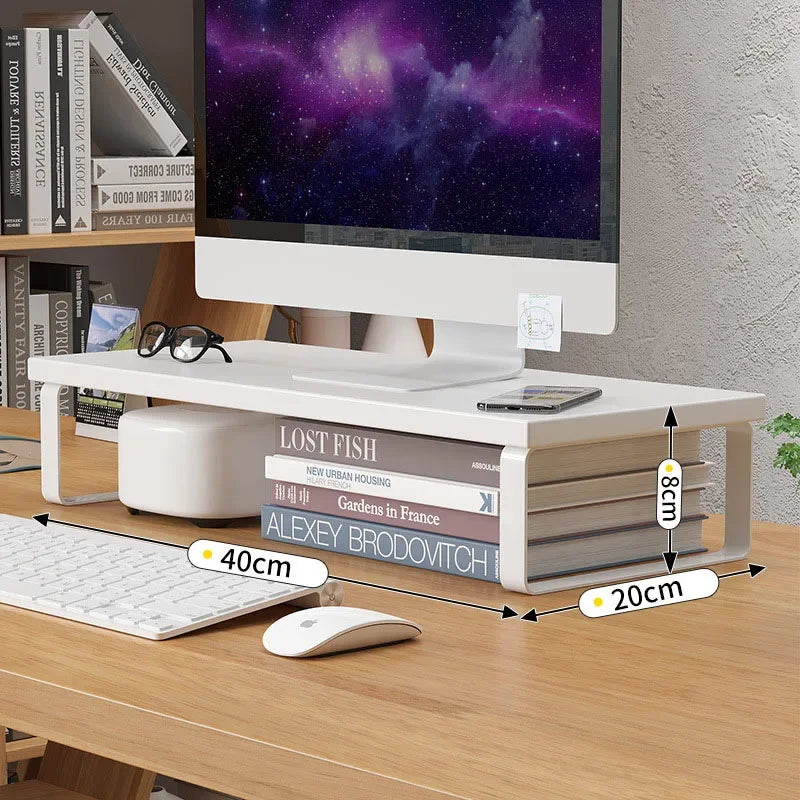 Desktop Monitor Riser Stand with Storage - Elevated Computer Screen Organizer