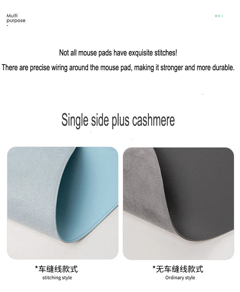 Large Waterproof Mouse Pad - PU Suede Gaming Desk Mat (Non-Slip)