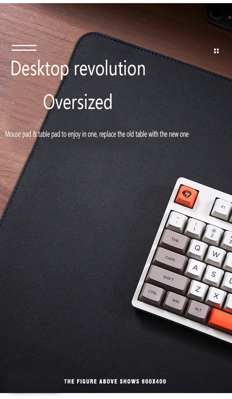 Large Waterproof Mouse Pad - PU Suede Gaming Desk Mat (Non-Slip)