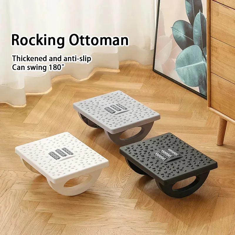 Ergonomic Under-Desk Foot Rest with Massage Rollers - Portable Foot Stool for Office
