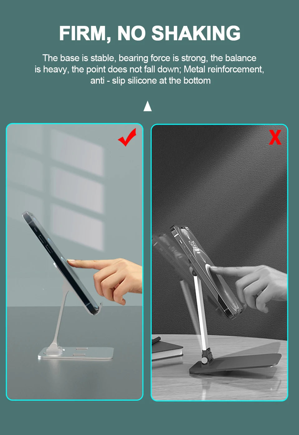 Aluminum Tablet Stand - Adjustable Portable Holder for iPad & Mobile Devices