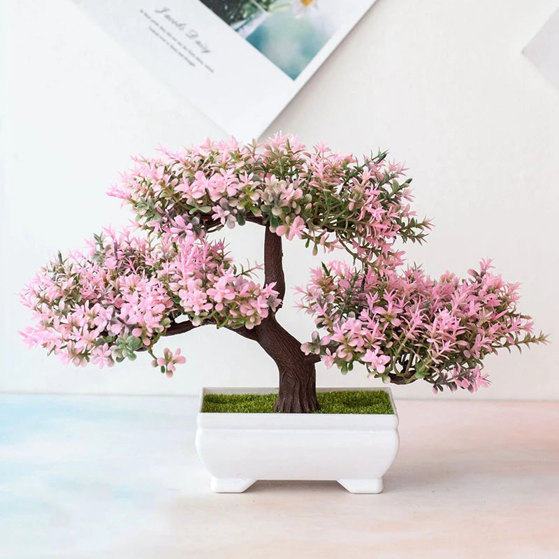 Artificial Bonsai Plant - Small Potted Tree for Home, Office & Hotel Decor
