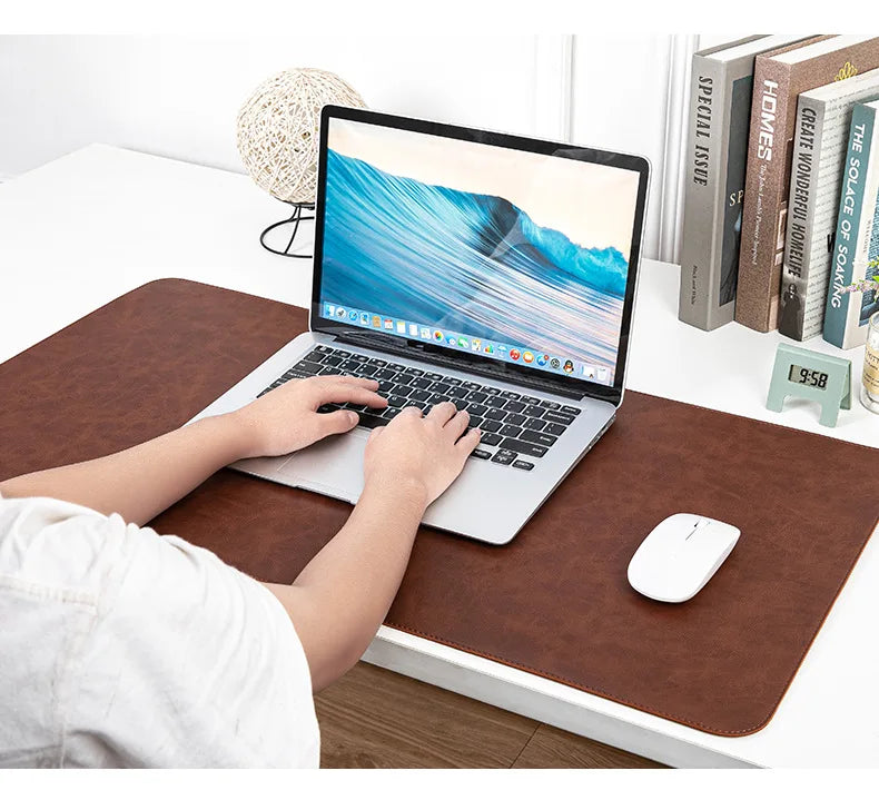 Large Waterproof Desk Pad - PU Leather Desk Mat for Laptop & Keyboard