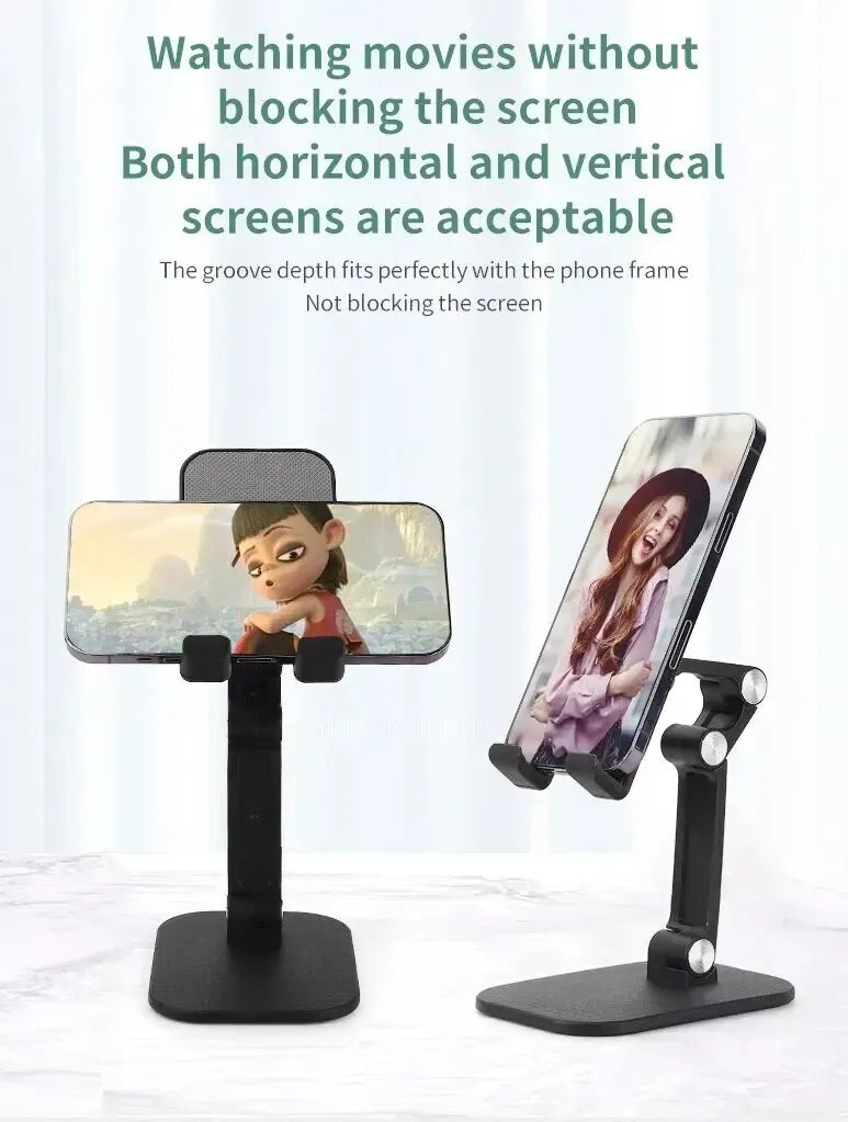 Adjustable Phone & Tablet Stand - Foldable Desktop Holder for Live Streaming