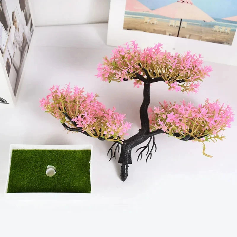 Artificial Bonsai Plant - Small Potted Tree for Home, Office & Hotel Decor