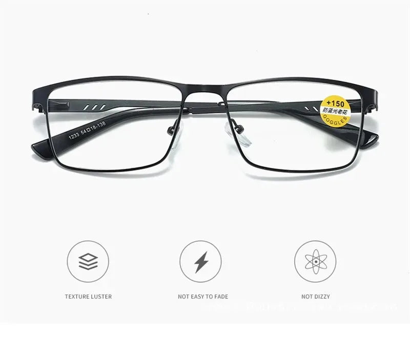 Men's Blue Light Blocking Reading Glasses - Classic Business Frame (+1.0 to +4.0)