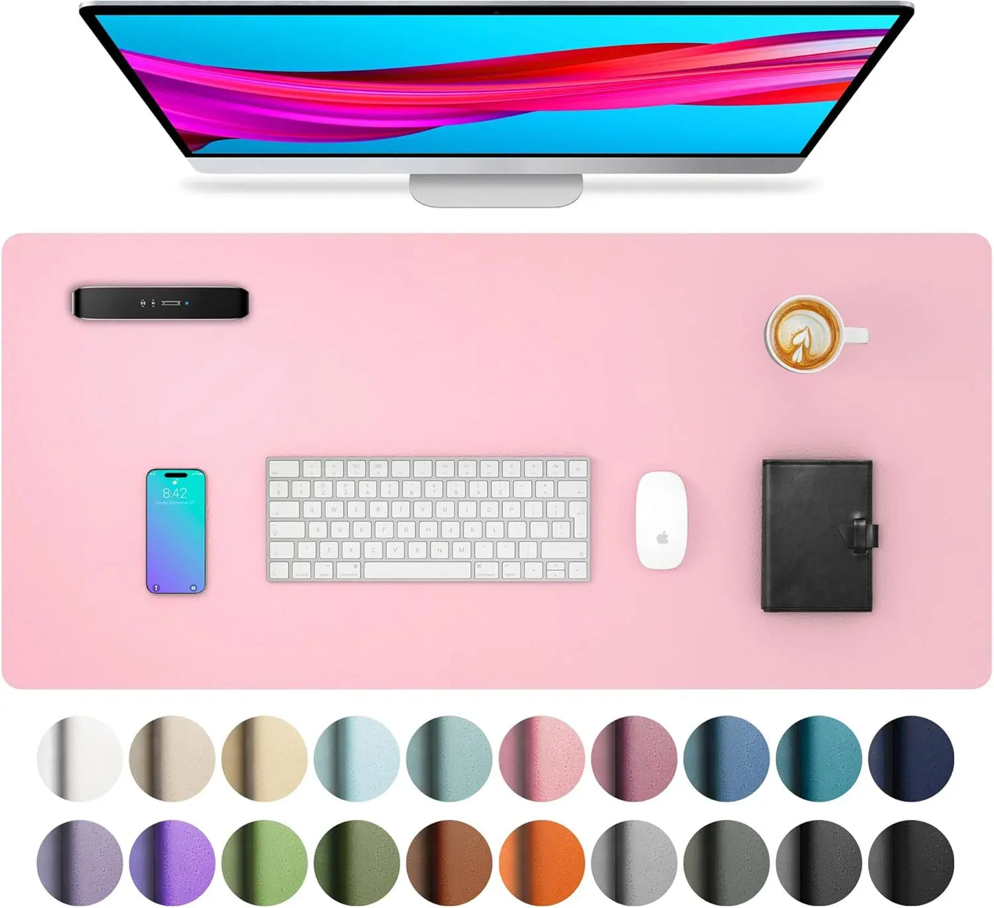 Large PU Leather Desk Mat - Waterproof Mouse Pad for Office & Gaming