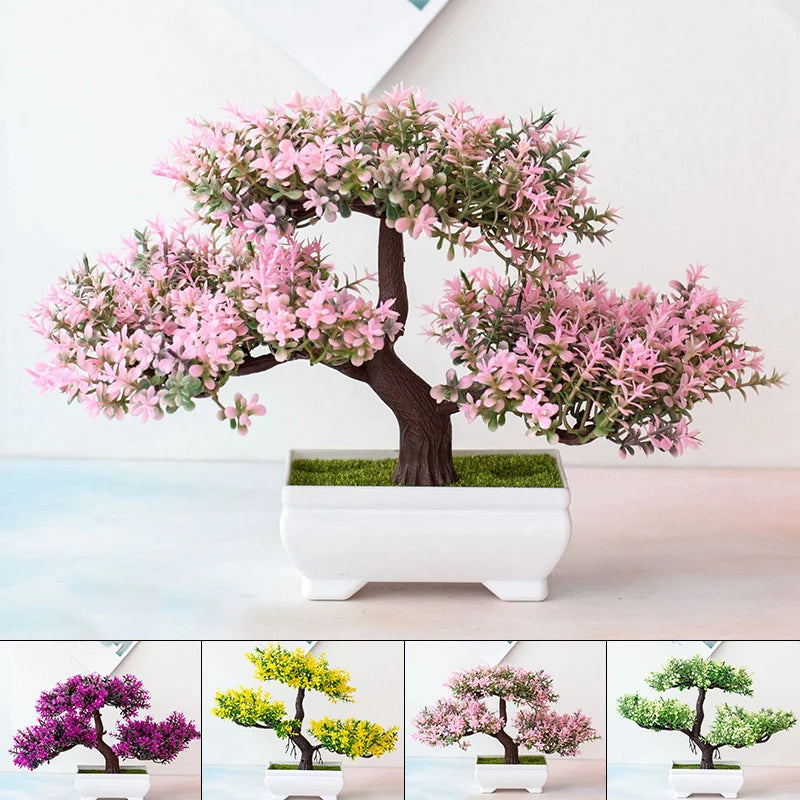 Artificial Bonsai Plant - Small Potted Tree for Home, Office & Hotel Decor