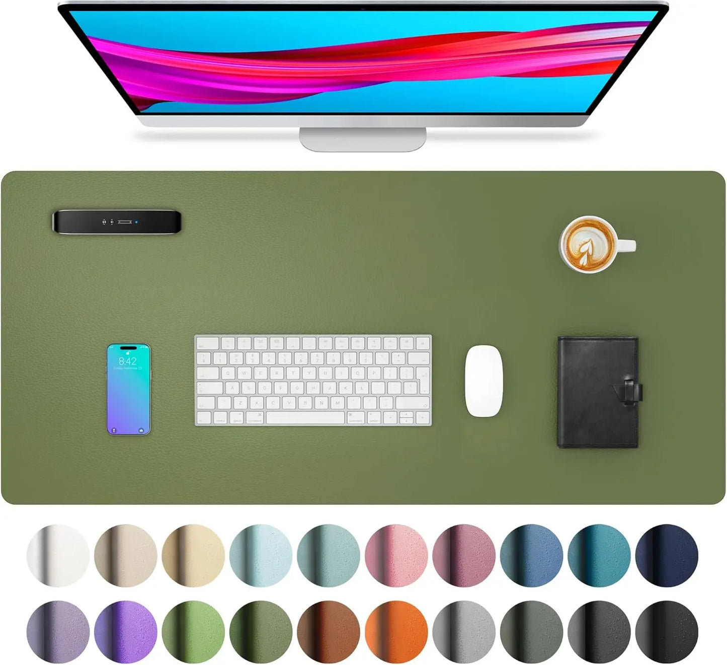 Large PU Leather Desk Mat - Waterproof Mouse Pad for Office & Gaming