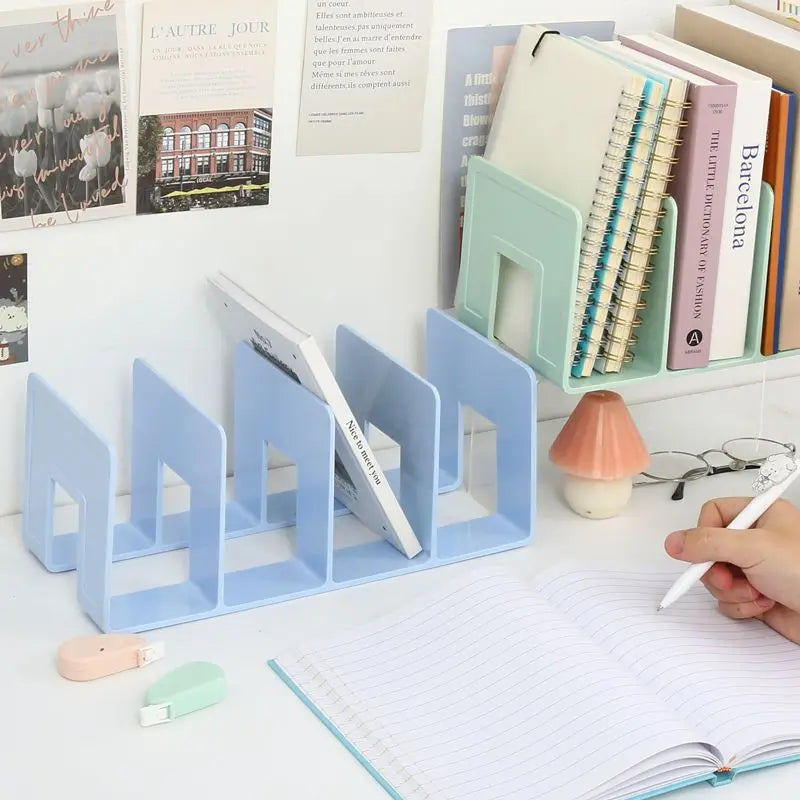 Adjustable Desktop Bookends - Multi-Function Book & Magazine Organizer Stand
