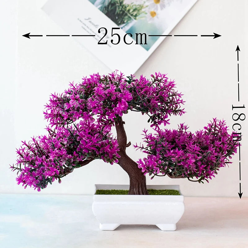 Artificial Bonsai Plant - Small Potted Tree for Home, Office & Hotel Decor