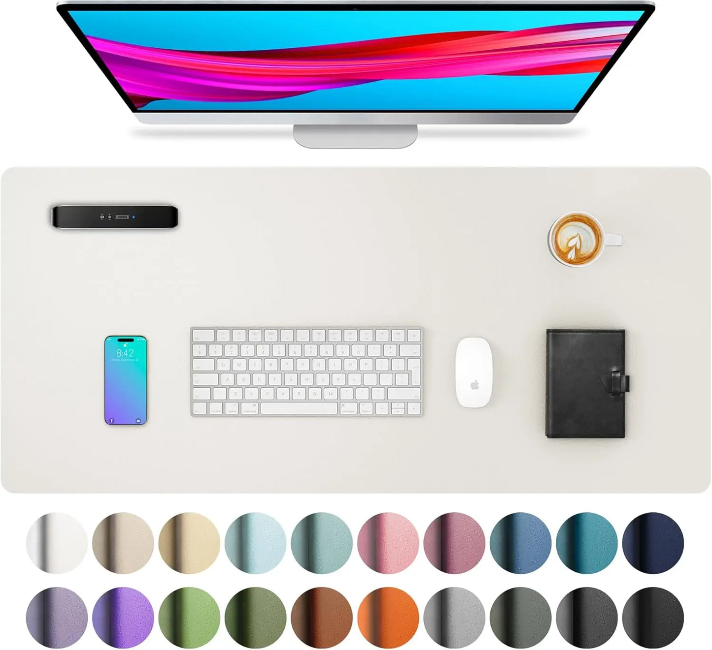 Large PU Leather Desk Mat - Waterproof Mouse Pad for Office & Gaming