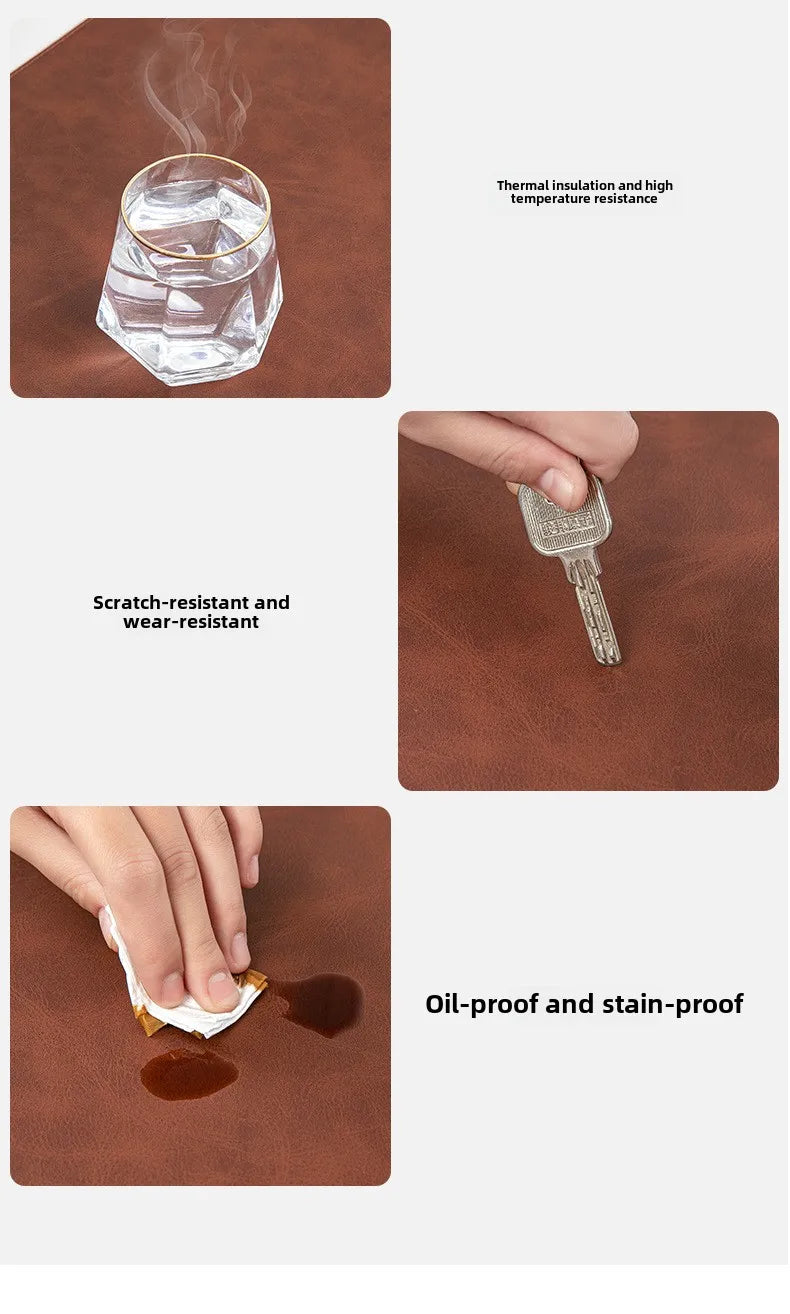 Large Waterproof Desk Pad - PU Leather Desk Mat for Laptop & Keyboard