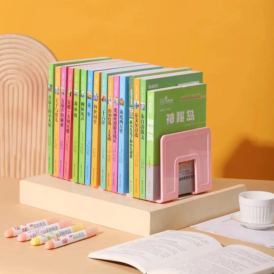 Adjustable Desktop Bookends - Multi-Function Book & Magazine Organizer Stand