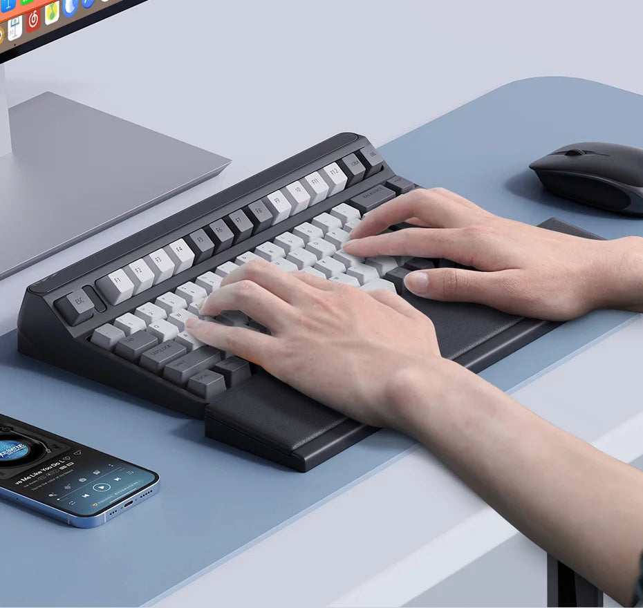 Keyboard Wrist Rest with Storage Box - Memory Foam Ergonomic Support for Office