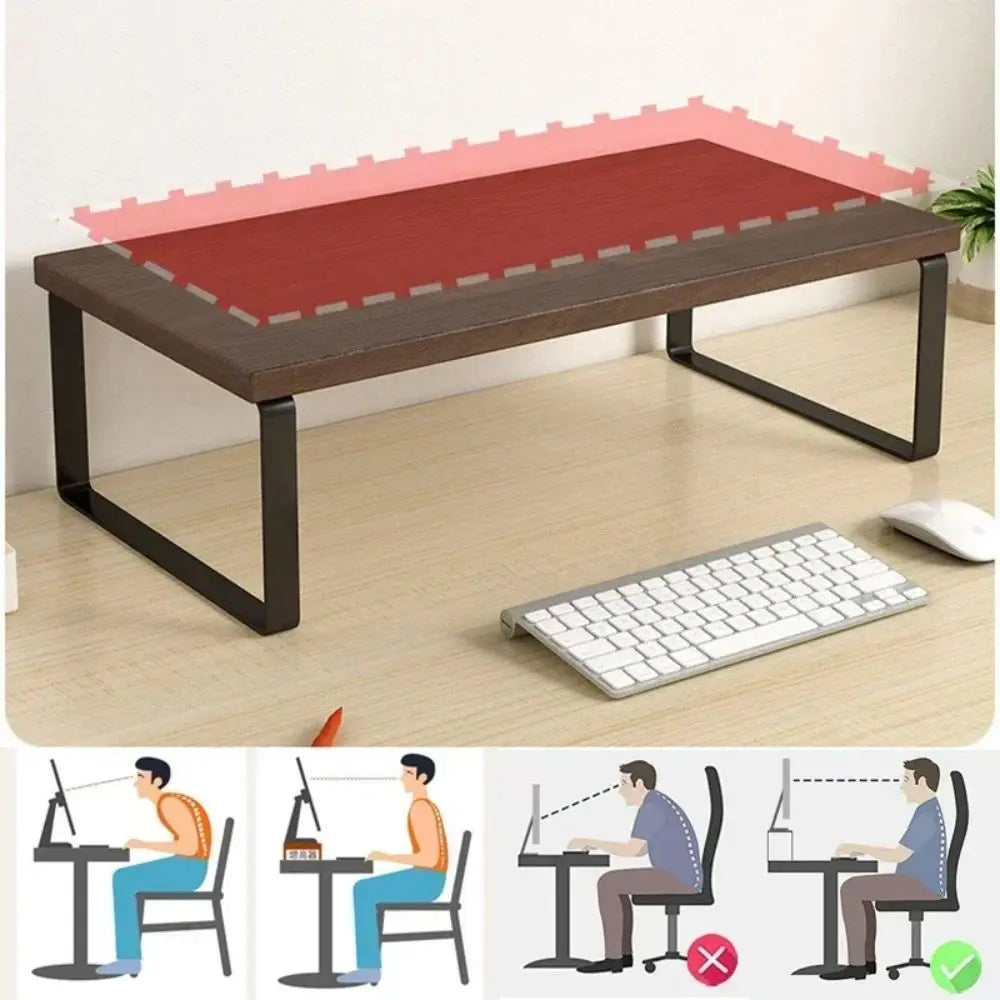 Ergonomic Monitor Stand with Desktop Storage - Elevate Your Home Office Setup