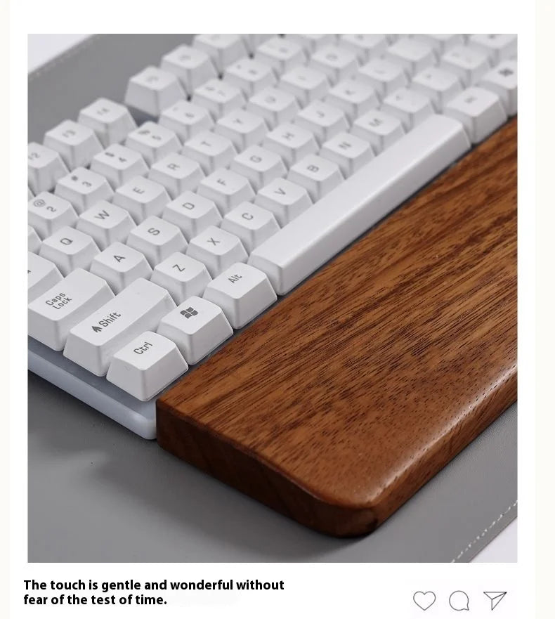 Walnut Wood Keyboard Wrist Rest - Ergonomic Palm Pad for Mechanical Keyboards
