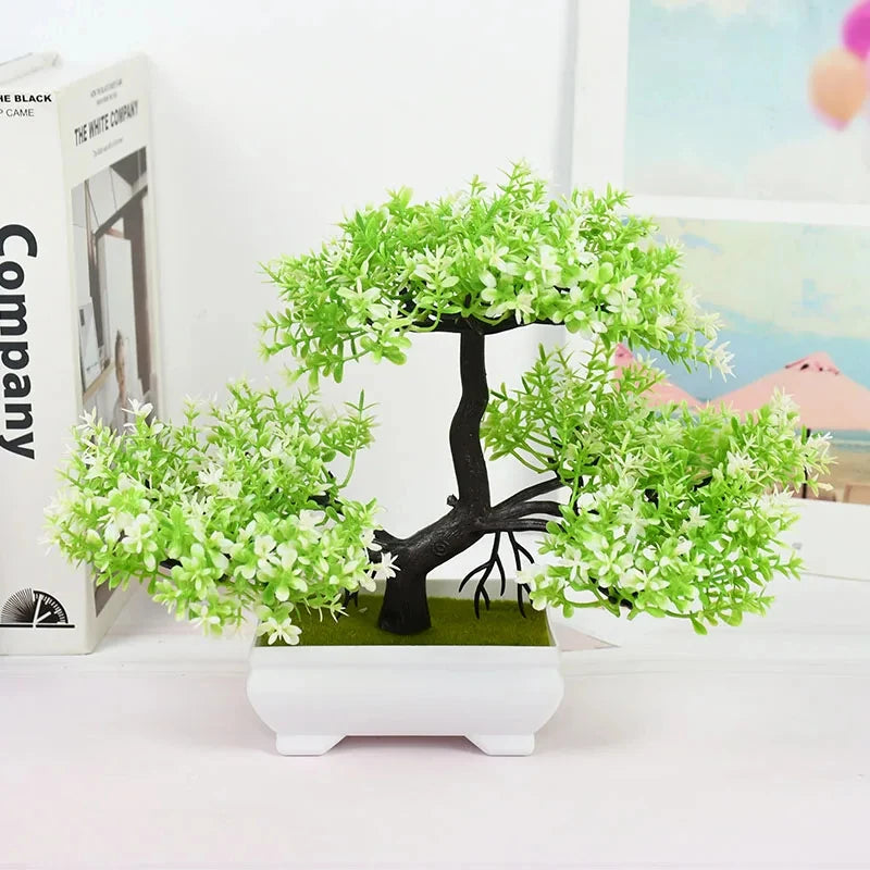 Artificial Bonsai Plant - Small Potted Tree for Home, Office & Hotel Decor