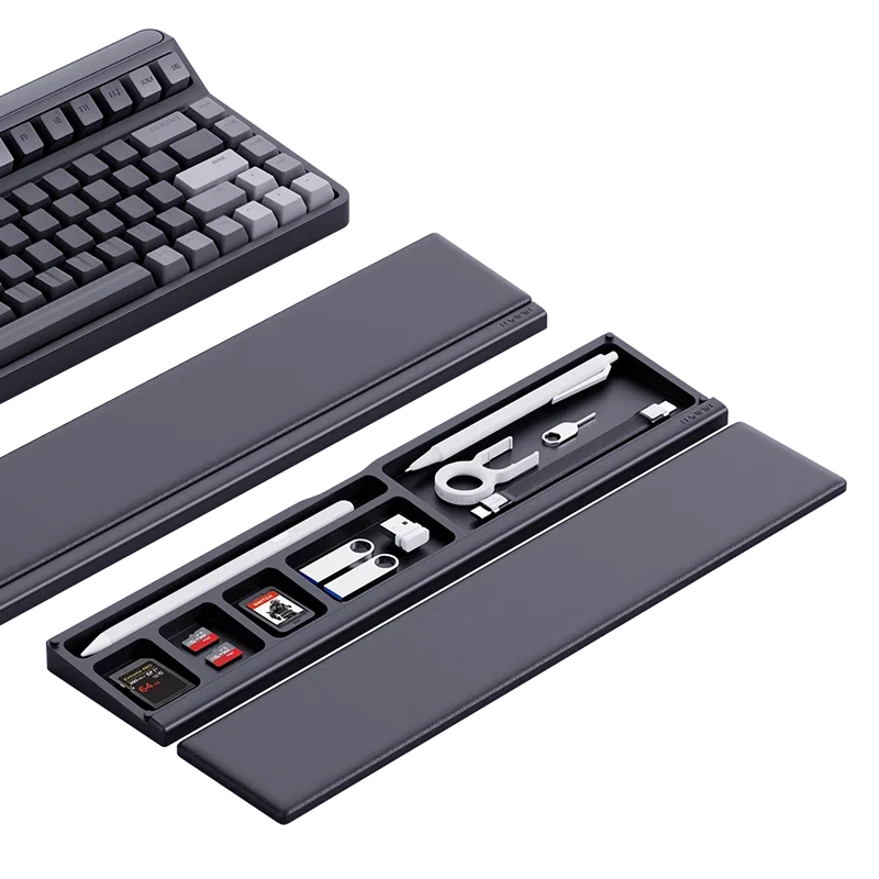 Keyboard Wrist Rest with Storage Box - Memory Foam Ergonomic Support for Office