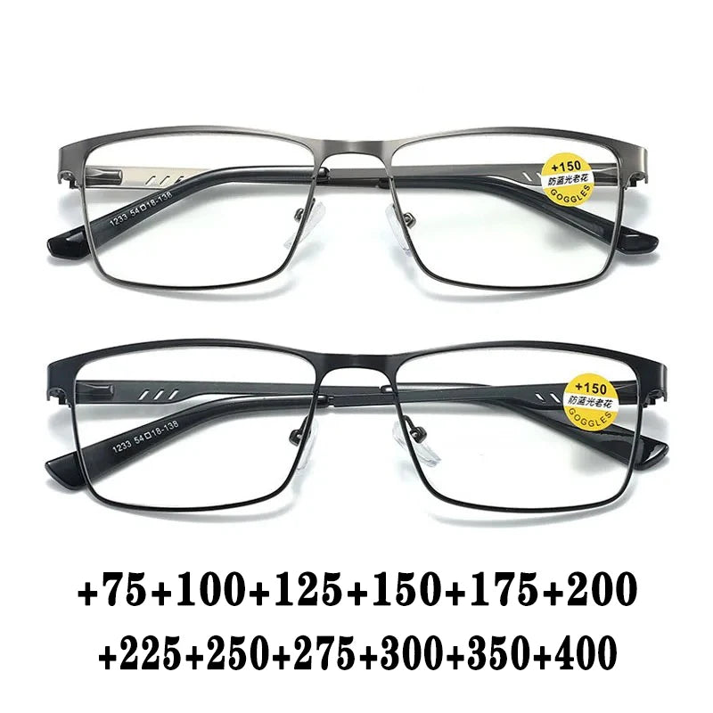 Men's Blue Light Blocking Reading Glasses - Classic Business Frame (+1.0 to +4.0)