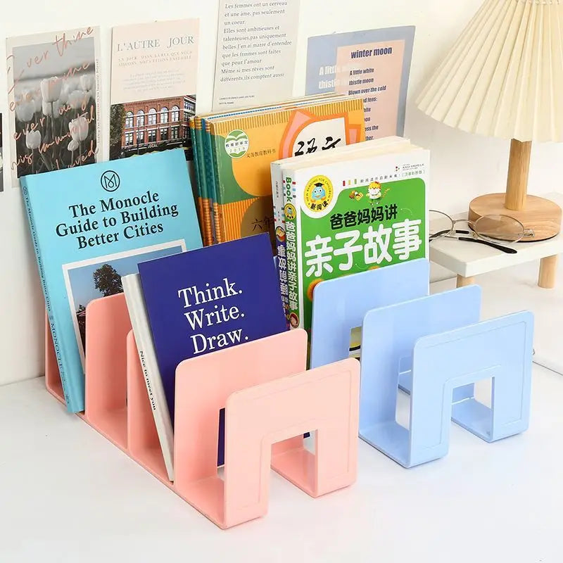 Adjustable Desktop Bookends - Multi-Function Book & Magazine Organizer Stand