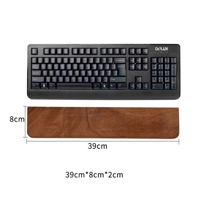Walnut Wood Keyboard Wrist Rest - Ergonomic Palm Pad for Mechanical Keyboards