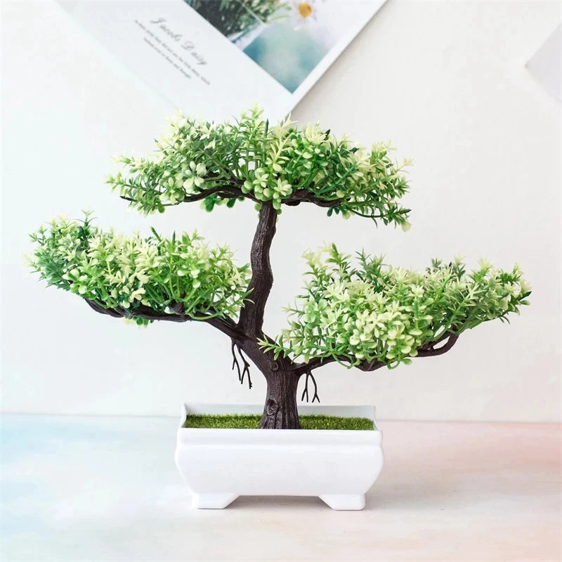 Artificial Bonsai Plant - Small Potted Tree for Home, Office & Hotel Decor