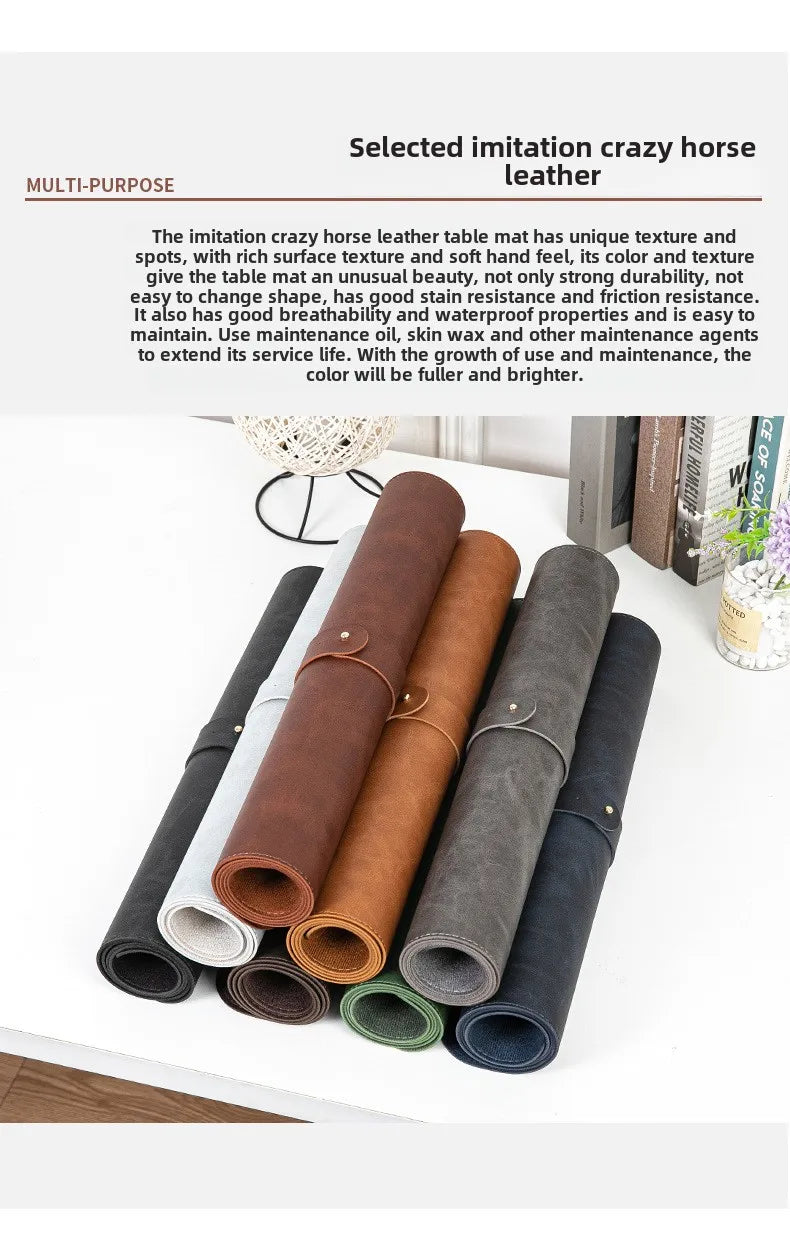 Large Waterproof Desk Pad - PU Leather Desk Mat for Laptop & Keyboard