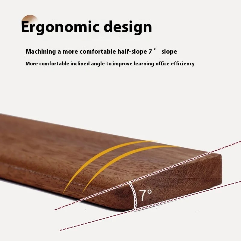 Walnut Wood Keyboard Wrist Rest - Ergonomic Palm Pad for Mechanical Keyboards