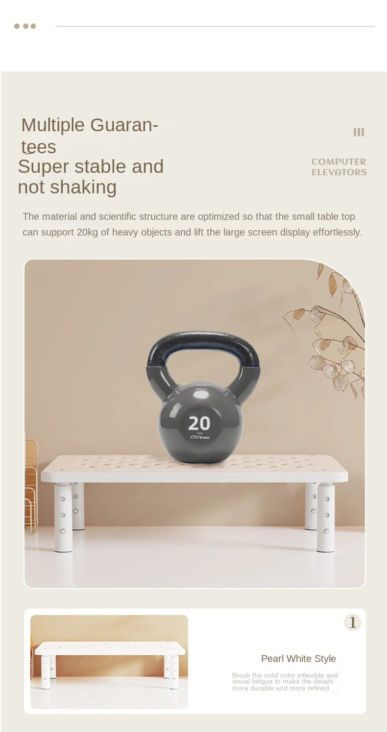 Adjustable Monitor Stand - Telescopic Desk Riser to Reduce Neck Strain