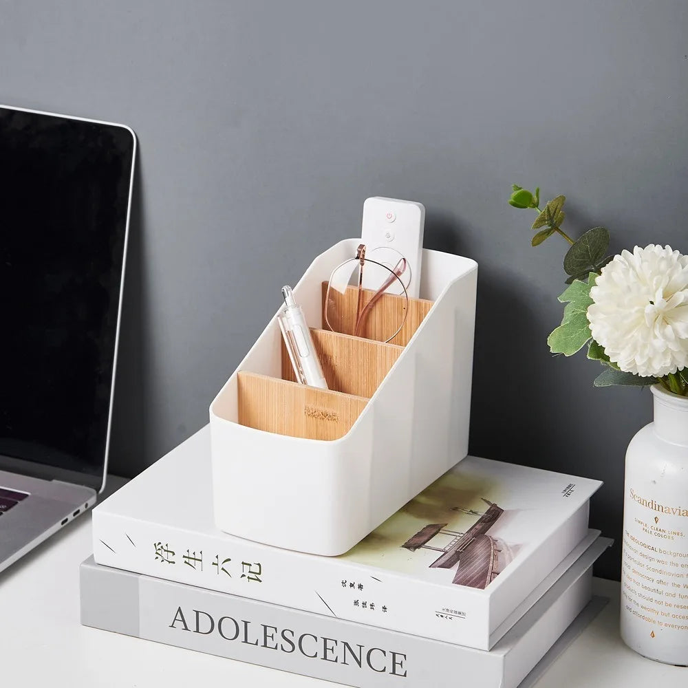 Remote Control Organizer - Multi-Purpose Desktop Storage Box for Living Room