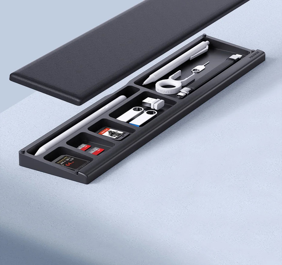 Keyboard Wrist Rest with Storage Box - Memory Foam Ergonomic Support for Office