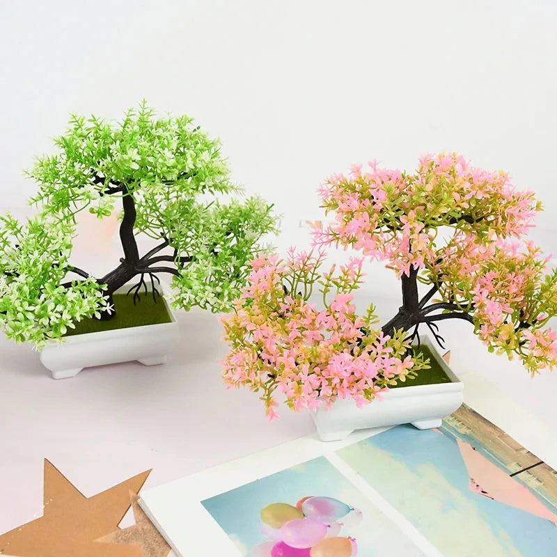 Artificial Bonsai Plant - Small Potted Tree for Home, Office & Hotel Decor