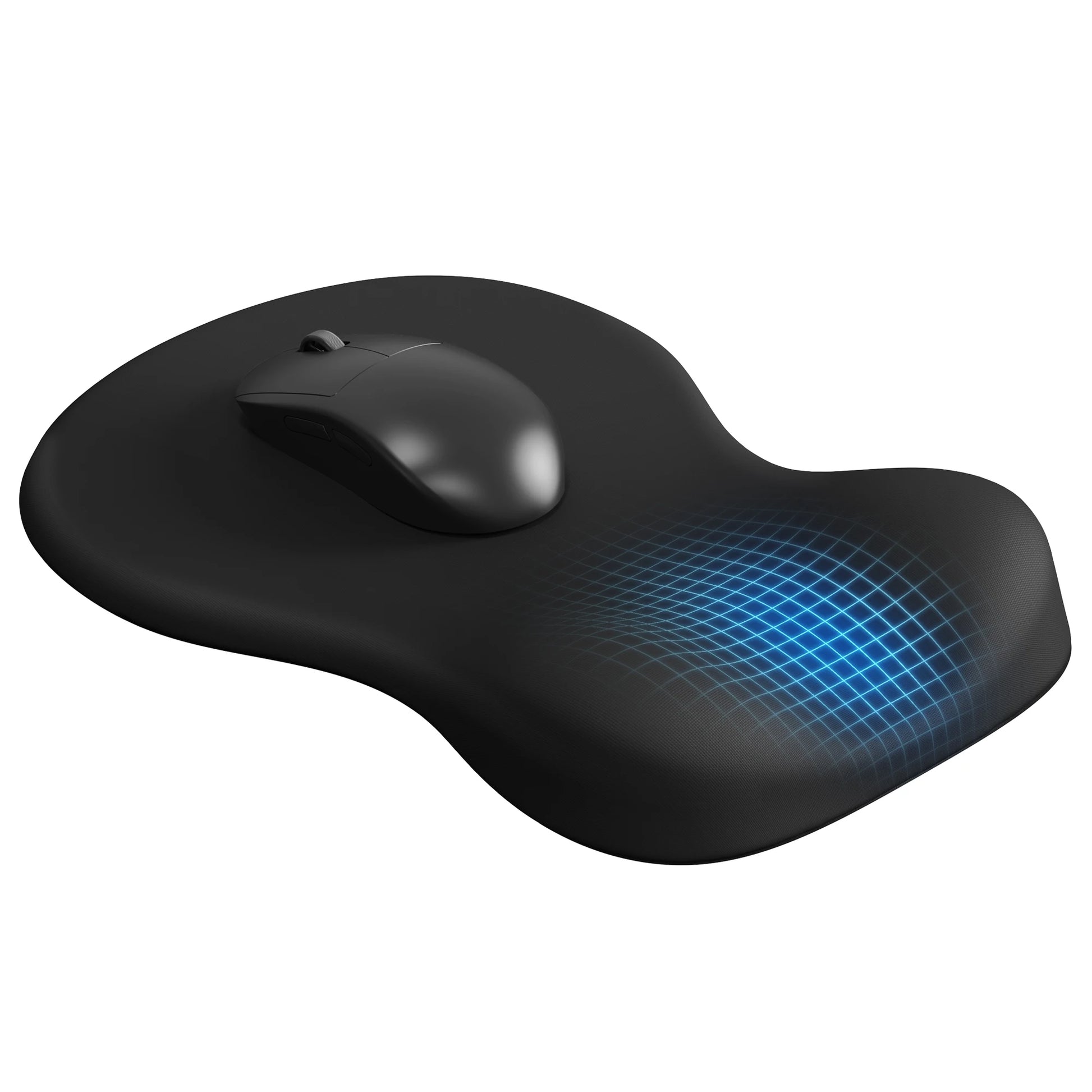 Black Ergonomic Mouse Pad with Memory Foam Wrist Rest - Office & Home