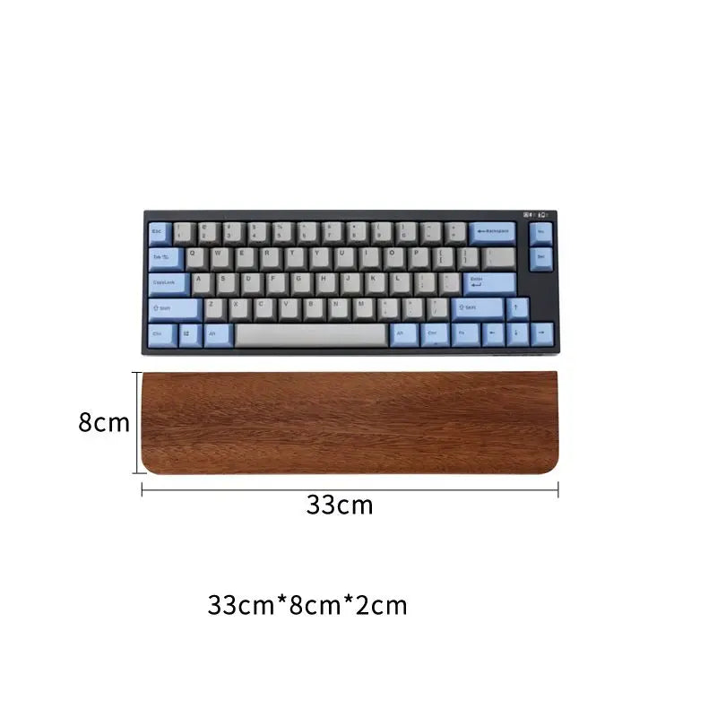 Walnut Wood Keyboard Wrist Rest - Ergonomic Palm Pad for Mechanical Keyboards