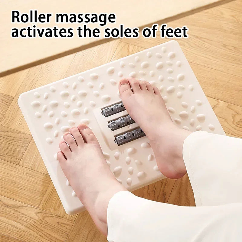 Ergonomic Under-Desk Foot Rest with Massage Rollers - Portable Foot Stool for Office