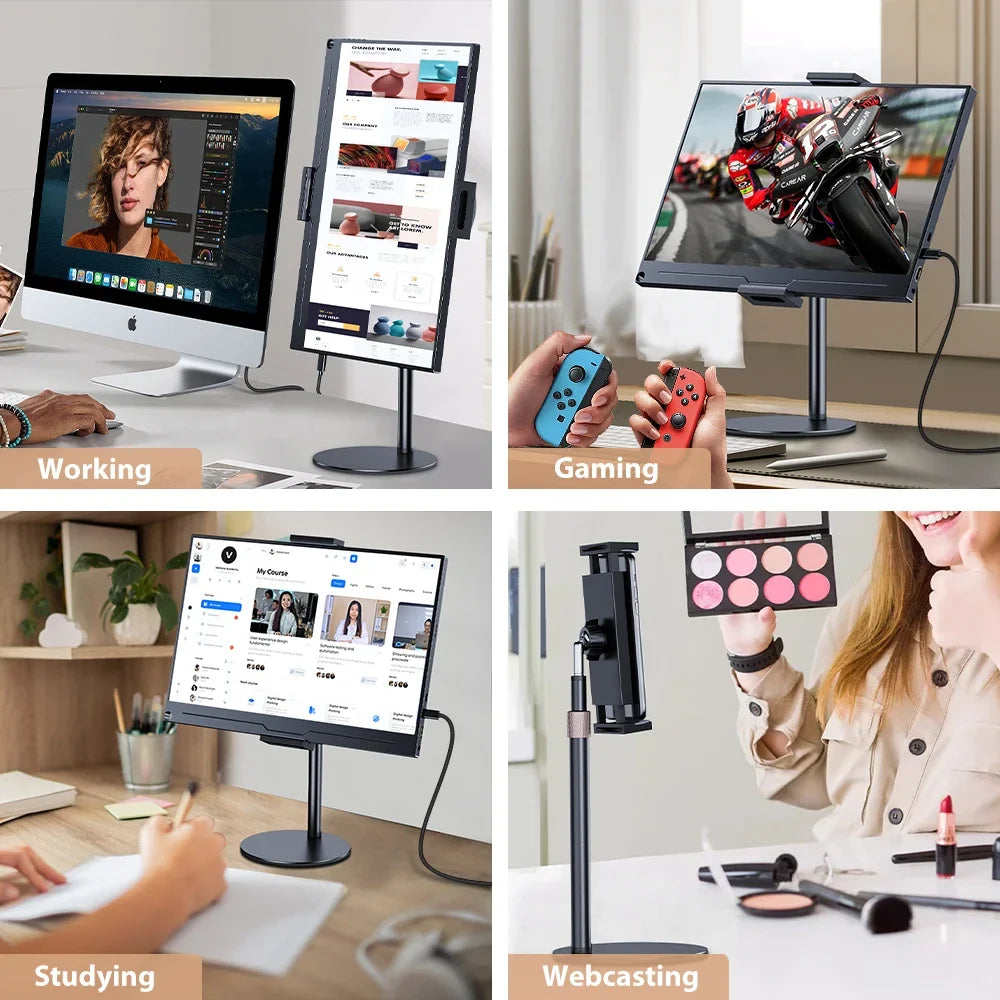 Adjustable Portable Monitor Stand - Desktop Bracket for 4.7-17.3" Devices