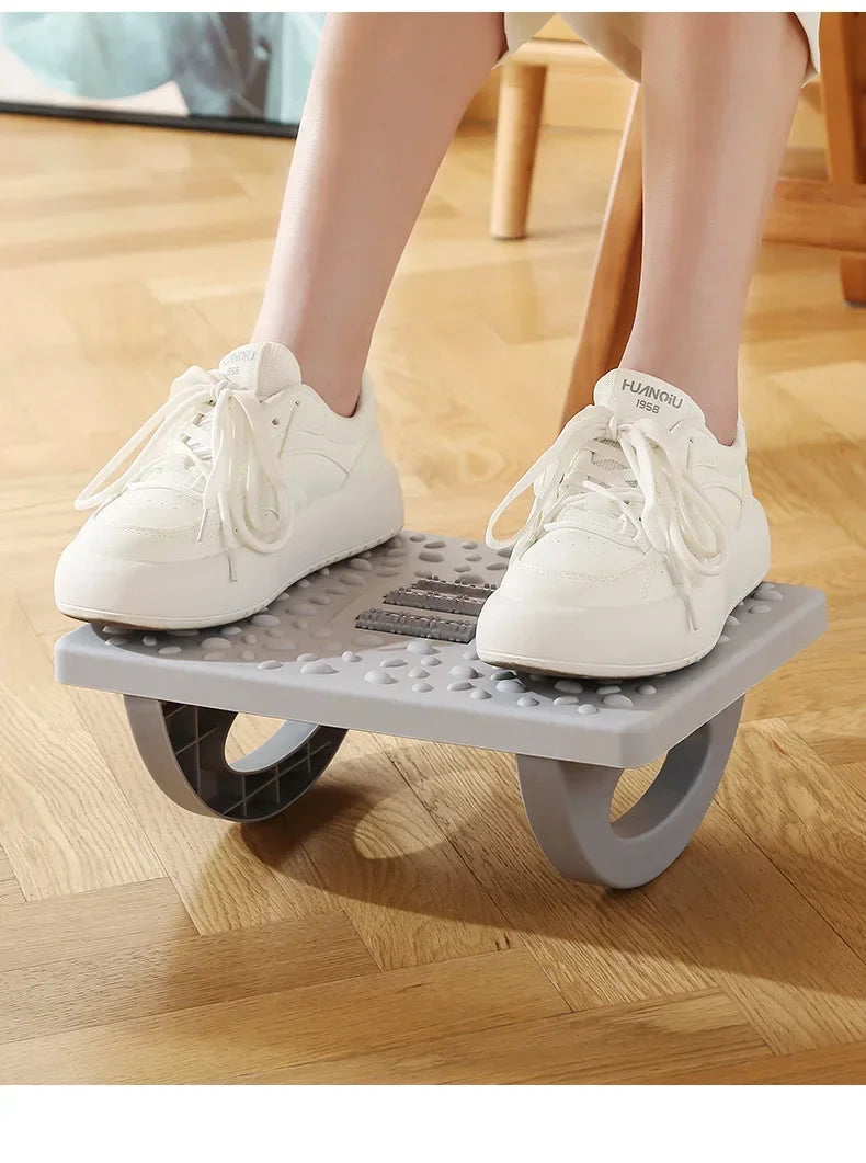Ergonomic Under-Desk Foot Rest with Massage Rollers - Portable Foot Stool for Office