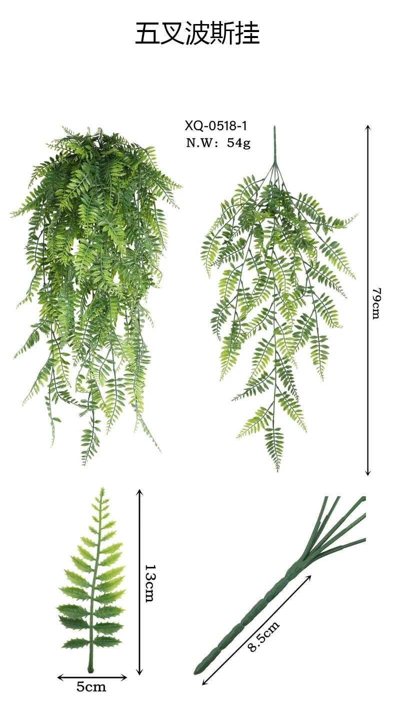 Artificial Persian Fern Vine - 90cm Hanging Plant for Home & Office Decor
