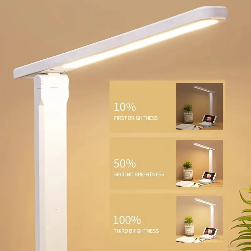 LED Desk Lamp - Foldable Touch Dimmable Reading Light with USB Charging