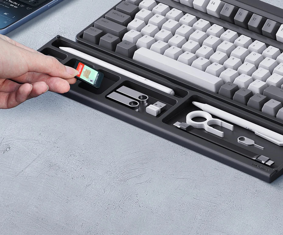 Keyboard Wrist Rest with Storage Box - Memory Foam Ergonomic Support for Office