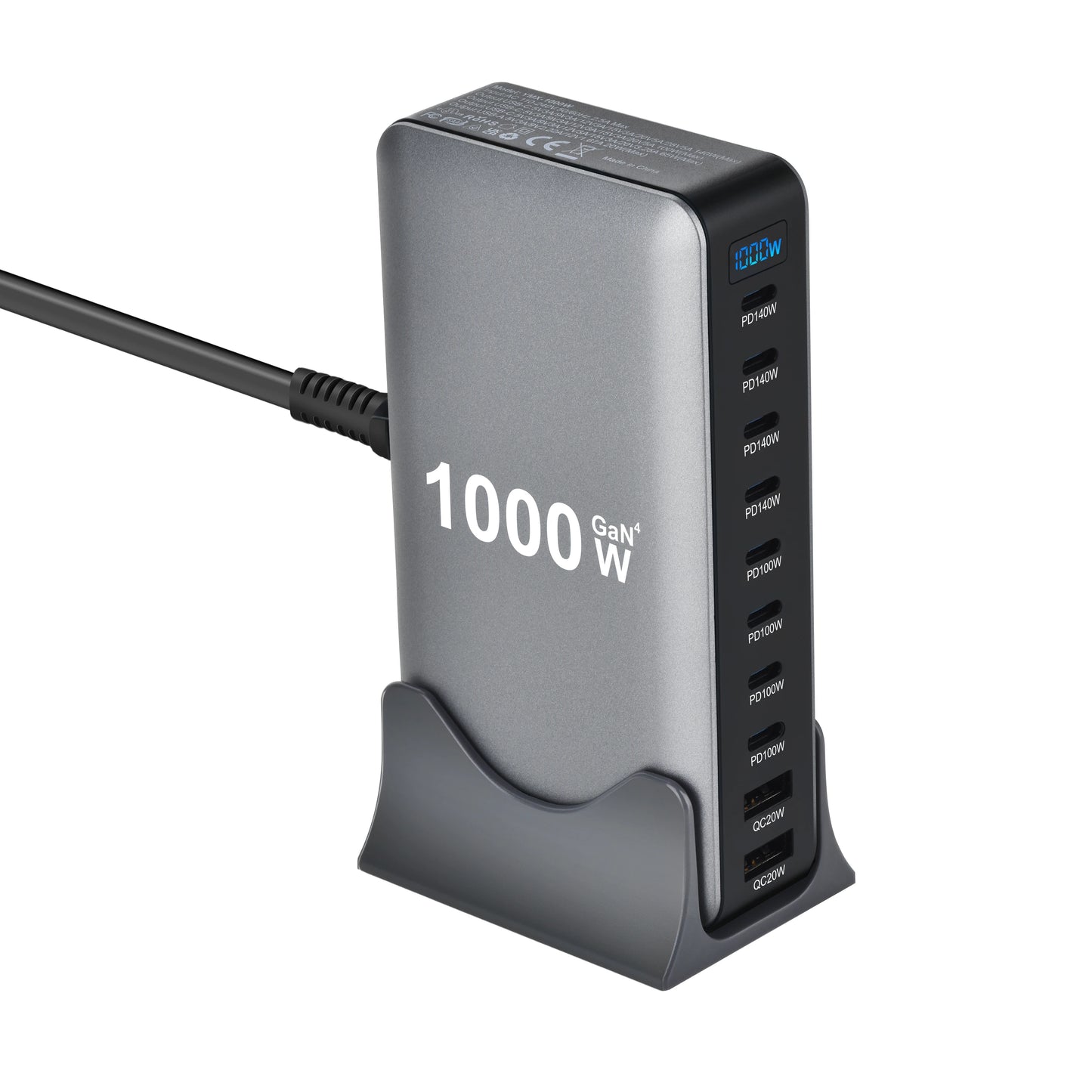 1000W 10-Port GaN Desktop Charger - Fast Charging Station for MacBook, Laptop & Phone