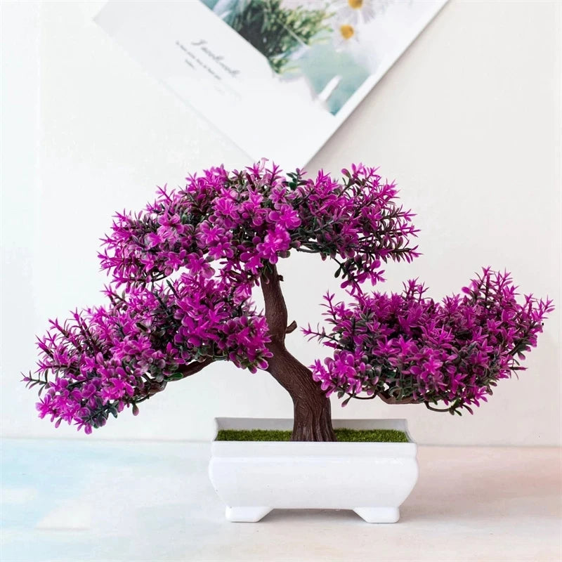 Artificial Bonsai Plant - Small Potted Tree for Home, Office & Hotel Decor
