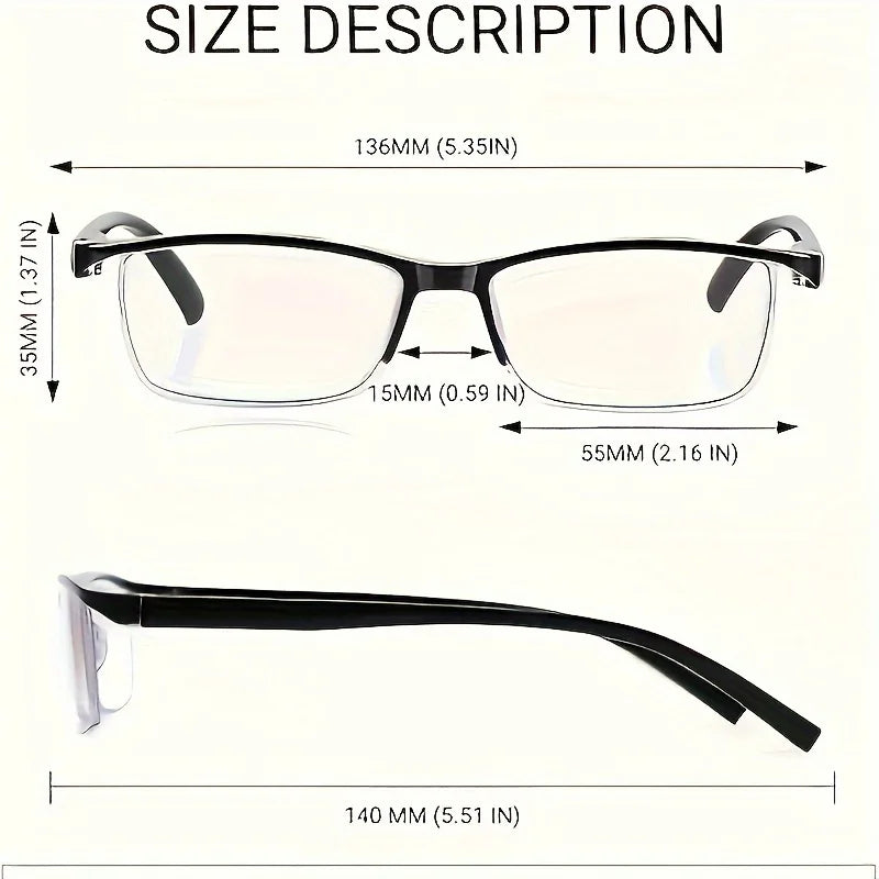 4-Pack Reading Glasses Set - Unisex Classic Design for Adults (+1.0 to +4.0)