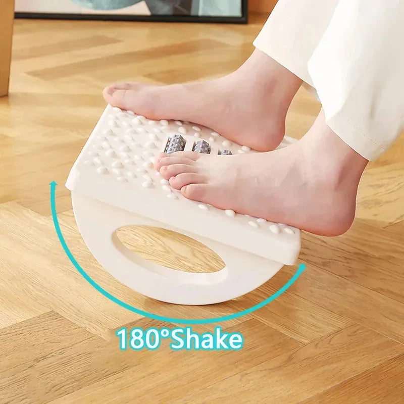 Ergonomic Under-Desk Foot Rest with Massage Rollers - Portable Foot Stool for Office